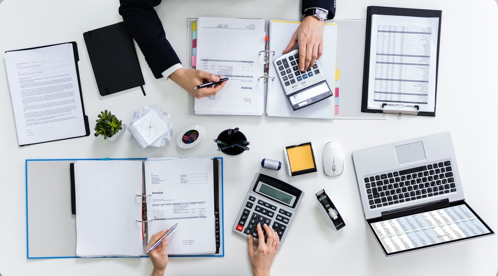 dashboard mockup of tax management software with modern UI, charts and client list